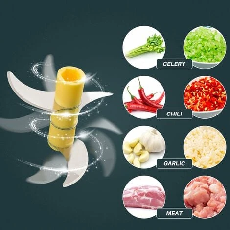 Electric Kitchen Chopper Mini Multifunction Chopper 250ml Food Processor Garlic Press Waterproof Washable Advanced Meat Grinder For Vegetables Fruits Baby Food 2 Electric Kitchen Chopper Mini Multifunction Chopper 250ml Food Processor Garlic Press Waterproof Washable Advanced Meat Grinder For Vegetables Fruits Baby Food - Image 2