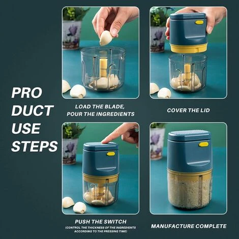 Electric Kitchen Chopper Mini Multifunction Chopper 250ml Food Processor Garlic Press Waterproof Washable Advanced Meat Grinder For Vegetables Fruits Baby Food 3 Electric Kitchen Chopper Mini Multifunction Chopper 250ml Food Processor Garlic Press Waterproof Washable Advanced Meat Grinder For Vegetables Fruits Baby Food - Image 3