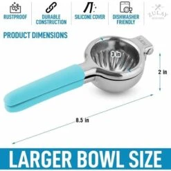 Stainless Steel Lemon Squeezer With High Quality Heavy Duty Metal Squeezer Bowl And Food Grade Silicone Handle Large Manual Citrus Squeezer And Lime Squeezer -Small Appliances Store 72508912 3