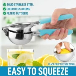 Stainless Steel Lemon Squeezer With High Quality Heavy Duty Metal Squeezer Bowl And Food Grade Silicone Handle Large Manual Citrus Squeezer And Lime Squeezer -Small Appliances Store 72508912 5