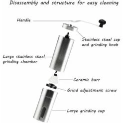 Moulin à Café Manuel Avec Réglage Réglable - Moulin à Bière Et Acier Inoxydable - Moulin à Café Pour Aeropress, Café Filtre, Expresso, Presse Française, Infusion Turque 9 Moulin à Café Manuel Avec Réglage Réglable - Moulin à Bière Et Acier Inoxydable - Moulin à Café Pour Aeropress, Café Filtre, Expresso, Presse Française, Infusion Turque -Small Appliances Store 72509562 5