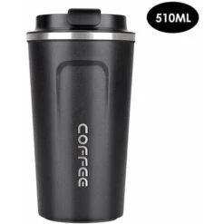 MUFF Stainless Steel Coffee Cup Leakproof Insulated Thermal Cup Car Portable Travel Coffee Mug,Black L