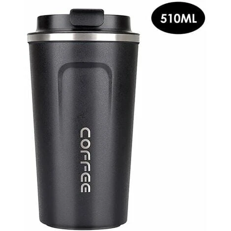 MUFF Stainless Steel Coffee Cup Leakproof Insulated Thermal Cup Car Portable Travel Coffee Mug,Black L 1 MUFF Stainless Steel Coffee Cup Leakproof Insulated Thermal Cup Car Portable Travel Coffee Mug,Black L