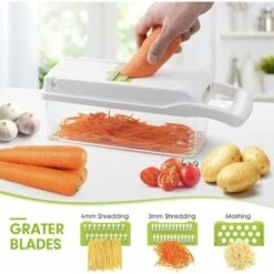 Vegetable Mincer, Vegetable Cutter, Meat Mincer, Professional Meat Mincer, Vegetable Mincer, Vegetable Mincer And Vegetable Cutter, Garlic Mincer Kitchen Mandolin With Container -Small Appliances Store 72583675 3