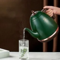 Retro Electric Kettle 304 Stainless Steel Household Appliances 1.5l Portable Travel Water Boiler 1500w European Style Coffee Pot Green -Small Appliances Store 74691844 3