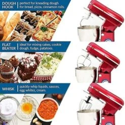 5L Chef Machine Stand Mixer Whisk Kitchen Mixer 1500w Stainless Steel Knead The Dough Cake Bread Cream Blender Food Processor Uk -Small Appliances Store 74692236 5