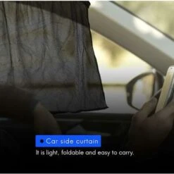 4pcs 75 X 50cm Car Black Mesh Sunscreen Suction Cup Side Window Curtain -Small Appliances Store 74693248 3