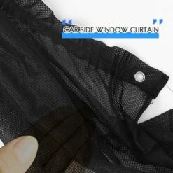 4pcs 75 X 50cm Car Black Mesh Sunscreen Suction Cup Side Window Curtain -Small Appliances Store 74693248 5