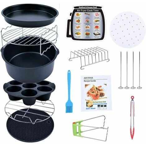 Air Fryer Accessories (15 Sets +20 Cookbook) -8 Inch, The Air Fryer Accessories, Suitable For 4.2-6.8QT Air Fryer All Brands 1 Air Fryer Accessories (15 Sets +20 Cookbook) -8 Inch, The Air Fryer Accessories, Suitable For 4.2-6.8QT Air Fryer All Brands