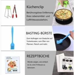 Air Fryer Accessories (15 Sets +20 Cookbook) -8 Inch, The Air Fryer Accessories, Suitable For 4.2-6.8QT Air Fryer All Brands 9 Air Fryer Accessories (15 Sets +20 Cookbook) -8 Inch, The Air Fryer Accessories, Suitable For 4.2-6.8QT Air Fryer All Brands -Small Appliances Store 74718631 5