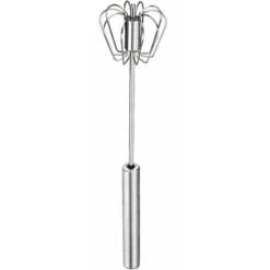 Semi-automatic Whisk, Kitchen Hand Whisk, Stainless Steel Egg Beater, Milk Frother, Rotary Mixer For Whisking, Beating And Stirring