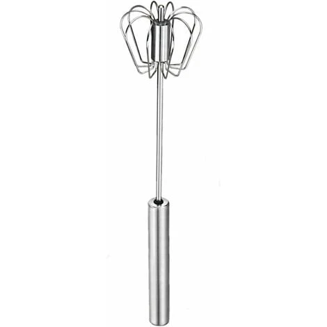 Semi-automatic Whisk, Kitchen Hand Whisk, Stainless Steel Egg Beater, Milk Frother, Rotary Mixer For Whisking, Beating And Stirring 1 Semi-automatic Whisk, Kitchen Hand Whisk, Stainless Steel Egg Beater, Milk Frother, Rotary Mixer For Whisking, Beating And Stirring
