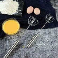 Semi-automatic Whisk, Kitchen Hand Whisk, Stainless Steel Egg Beater, Milk Frother, Rotary Mixer For Whisking, Beating And Stirring 8 Semi-automatic Whisk, Kitchen Hand Whisk, Stainless Steel Egg Beater, Milk Frother, Rotary Mixer For Whisking, Beating And Stirring -Small Appliances Store 74922746 4