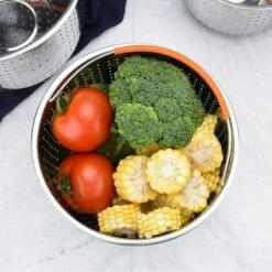 Steamer Basket,304 Stainless Steel Vegetable Steamer Basket, Steamer Rice Cooker Basket Pressure Cooker Steamer Basket With Silicone Covered Handle For Cooking Vegetables And Foods 9 Steamer Basket,304 Stainless Steel Vegetable Steamer Basket, Steamer Rice Cooker Basket Pressure Cooker Steamer Basket With Silicone Covered Handle For Cooking Vegetables And Foods -Small Appliances Store 75024563 5