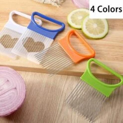 Slicer Onion Holder Assistant Food Slicer Fork Onion Holder Knife Stainless Steel Meat Needle Cutter Tomato Fruit Vegetable With Non-Slip Handle 4 Pieces -Small Appliances Store 75327326 5
