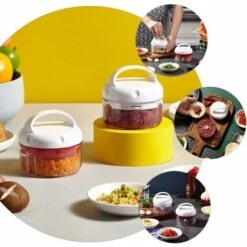 Mini Manual Garlic Chopper Mini Chopper Vegetable Chopper Portable Chopper Chopper Meat Cutting Machine For Garlic Ginger Onion Food -Small Appliances Store 75328675 4