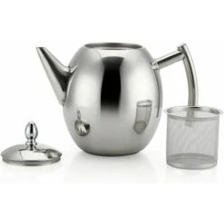 1000ml/34oz Teapot Kettle, Stainless Steel Tea Pot Filter Coffee Maker (Silver) -Small Appliances Store 76892997 4