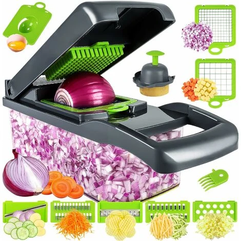 Vegetable Cutter - Cube Cutter - Vegetable Slicer - Suitable For Cubes, Sticks, Slices, Bars Etc. - 14 In 1 Multifunctional Cutter - Onion Chopper - Salad Cutter - Mandolin Cucumber Slicer 1 Vegetable Cutter - Cube Cutter - Vegetable Slicer - Suitable For Cubes, Sticks, Slices, Bars Etc. - 14 In 1 Multifunctional Cutter - Onion Chopper - Salad Cutter - Mandolin Cucumber Slicer