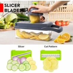 Vegetable Cutter - Cube Cutter - Vegetable Slicer - Suitable For Cubes, Sticks, Slices, Bars Etc. - 14 In 1 Multifunctional Cutter - Onion Chopper - Salad Cutter - Mandolin Cucumber Slicer 9 Vegetable Cutter - Cube Cutter - Vegetable Slicer - Suitable For Cubes, Sticks, Slices, Bars Etc. - 14 In 1 Multifunctional Cutter - Onion Chopper - Salad Cutter - Mandolin Cucumber Slicer -Small Appliances Store 77174039 5
