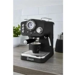 Swan Espresso Coffee Machine, Retro Pump, Black, ESE Pods Or Ground - SK22110BN -Small Appliances Store 77196602 4