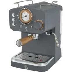 Swan Espresso Coffee Machine, Nordic Grey, ESE Pods Or Ground - SK22110BN