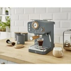 Swan Espresso Coffee Machine, Nordic Grey, ESE Pods Or Ground - SK22110BN -Small Appliances Store 77196603 3
