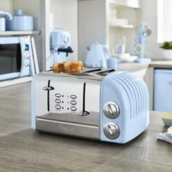 Swan 4 Slice Toaster Blue 1950s Retro-Style 6 Setting With Crumb Tray ST34020BLN -Small Appliances Store 77196974 5