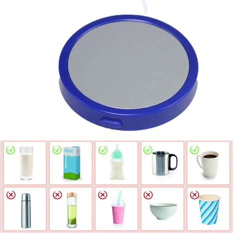 Coffee Mug Warmer For Desk Auto Shut Off USB, Electric Beverage Warmer For Coffee,Cocoa,Tea,Milk Blue 3 Coffee Mug Warmer For Desk Auto Shut Off USB, Electric Beverage Warmer For Coffee,Cocoa,Tea,Milk Blue - Image 3