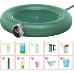 Coffee Mug Warmer For Desk Auto Shut Off USB, Electric Beverage Warmer For Coffee,Cocoa,Tea,Milk Green -Small Appliances Store 77431935 3