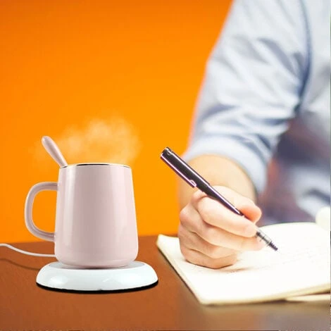 USB Coffee Mug Warmer, Wood Grain Cup Warmer Beverage Mug Heat Mat Water Milk Warmer Plate White 5 USB Coffee Mug Warmer, Wood Grain Cup Warmer Beverage Mug Heat Mat Water Milk Warmer Plate White - Image 5