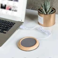 Coffee Mug Warmer For Desk Auto Shut Off USB, Electric Beverage Warmer For Coffee,Cocoa,Tea,Milk Shallow Wood Grain -Small Appliances Store 77432048 5