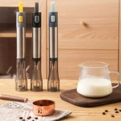 Milk Frother Rechargeable Operated Frother For Coffee, Frother Whisk, Mini Blender Handheld And Electric Mixer Grey -Small Appliances Store 78327189 5