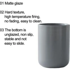 Kitchen Utensil Holder,Cooking Utensil Holder For Kitchen Counter, Cream White Ceramic Utensil Crock Grey Medium -Small Appliances Store 78327221 3