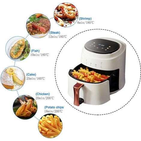 Livingandhome White Hot Air Fryer Oven With Digital Controls For Kitchen 4 Livingandhome White Hot Air Fryer Oven With Digital Controls For Kitchen - Image 4