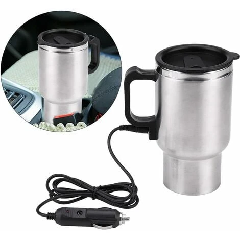 Electric Mug - 12V 450ml Stainless Steel + PP Premium Vacuum Insulated Travel Heated Mug 2 Electric Mug - 12V 450ml Stainless Steel + PP Premium Vacuum Insulated Travel Heated Mug - Image 2