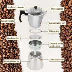 Express Aluminum Espresso - Covered 6 Cups 300 ML 8 Express Aluminum Espresso - Covered 6 Cups 300 ML -Small Appliances Store 78700863 4
