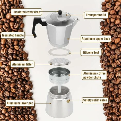 Express Aluminum Espresso - Covered 6 Cups 300 ML 4 Express Aluminum Espresso - Covered 6 Cups 300 ML - Image 4
