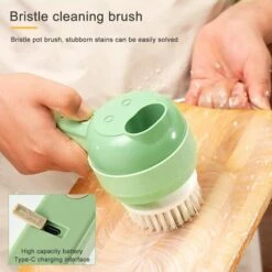 Cordless Electric Chopper, Portable Mini Garlic Chopper Vegetable Chopper With Ginger Pepper Onion Cleaning Brush (Green) -Small Appliances Store 78705287 5