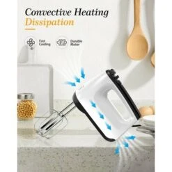 Electric Mixer, Electric Whisk With 6 Speeds, 2 Propeller Whisks And 2 Beater Hooks, Turbo Button, Eject Button, 400W Electric Kitchen Mixer For Eggs, Cream And Various Jams -Small Appliances Store 78707533 4