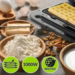 Monzana Sandwich Maker 3-in-1 Sandwich Toaster 3 Removable Sandwich Grill Waffle Plates 1000W Non-Stick Coating -Small Appliances Store 79008182 3