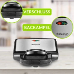 Monzana XXL Toasted Sandwich Maker 750W Non Stick Toastie Machine Toaster With Grill Light Overheating Protection -Small Appliances Store 79008183 3