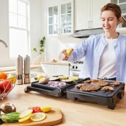 Monzana XXL Contact Grill 2200W 180° Opening Non-Stick Stainless Steel BPA Free Table Health Grill Panini Sandwich Maker -Small Appliances Store 79328292 3