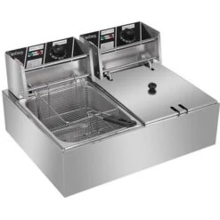 EH82 2500W 220-240V 12.7QT/12L Stainless Steel Double Cylinder Electric Fryer UK Plug -Small Appliances Store 80310272 3