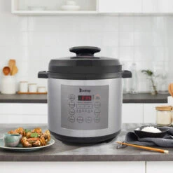 1000W Electric Pressure Cooker Push-button Stainless Steel 13 In 1 Cooking Mode,6QT Stainless Steel Color