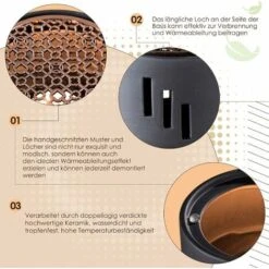 Ceramic Teapot Warmer Candle Warmer Stand Tea With Metal Rack Tea Stove Milk Warmer For Home Coffee Milk Tea (without Candle) READCLY -Small Appliances Store 80962936 3