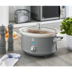 Swan 3.5L Slow Cooker Retro Grey -Small Appliances Store 81260820 5