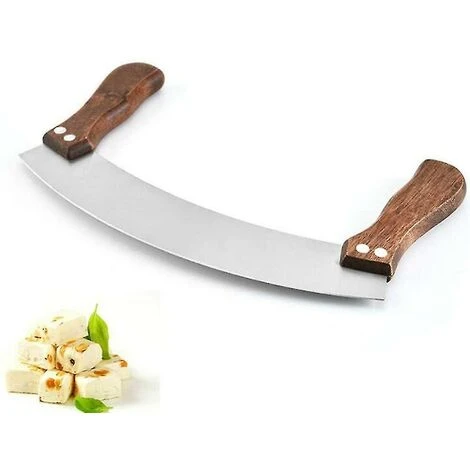 Pizza Cutter Large, Pizza Chopping Knife Made Of Stainless Steel 35cm With Wooden Handle 1 Pizza Cutter Large, Pizza Chopping Knife Made Of Stainless Steel 35cm With Wooden Handle