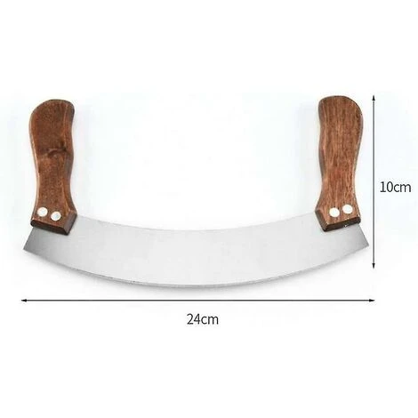 Pizza Cutter Large, Pizza Chopping Knife Made Of Stainless Steel 35cm With Wooden Handle 2 Pizza Cutter Large, Pizza Chopping Knife Made Of Stainless Steel 35cm With Wooden Handle - Image 2