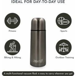 Zento Stainless Steel Bullet Vacuum Drink Flask 350ml Thermo-Shield Technology -Small Appliances Store 82140701 3