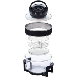 Schallen 17L 2 In 1 Deluxe Black & Glass Air Fryer Deep Fat Free Frying Healthy Halogen Cooker + Accessories Included -Small Appliances Store 82401395 4